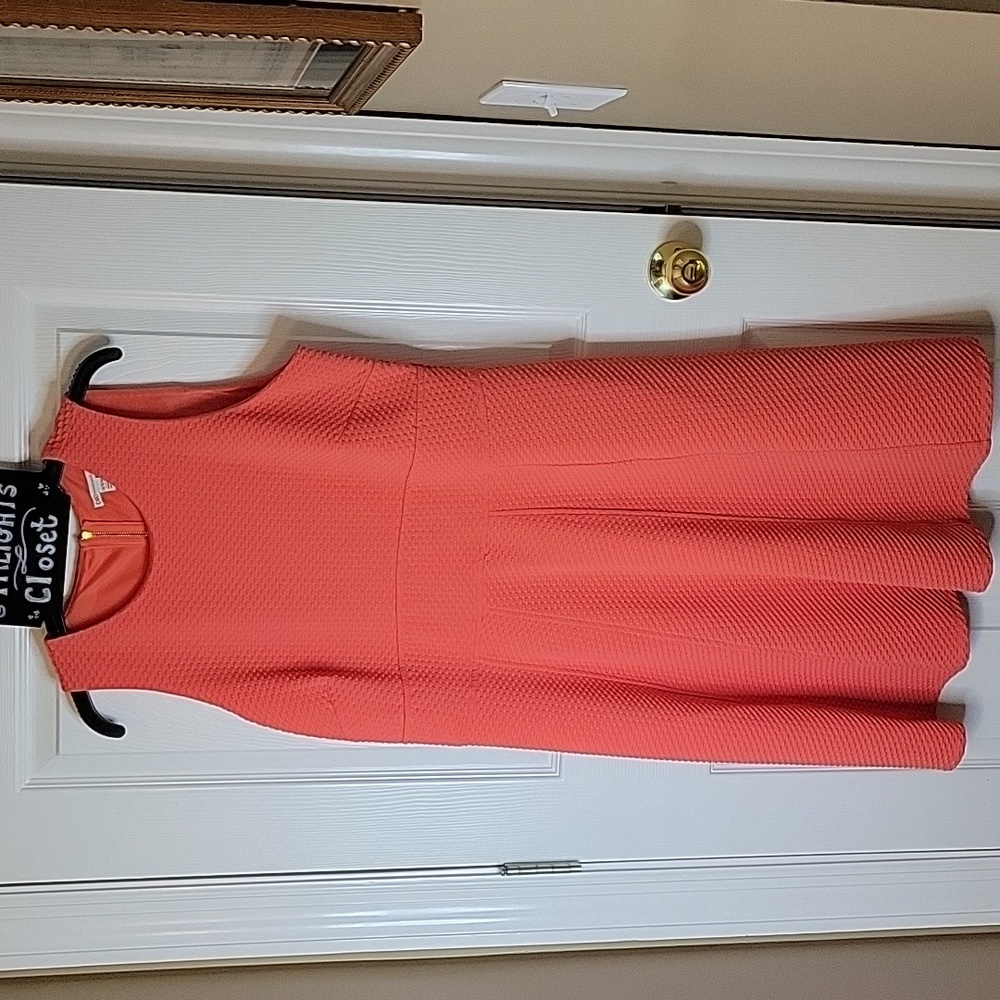 Cato Dress 14/16W Pink Coral Sleeveless Fit & Flare